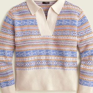 JCrew Fair Isle Collared Sweater. Great Holiday Sweater